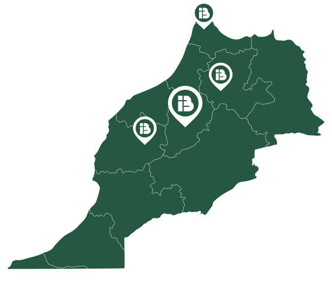 Map with locations of cities