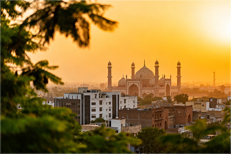 landscape with a view of the mosque