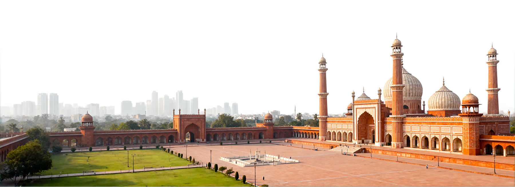 landscape with a view of the mosque
