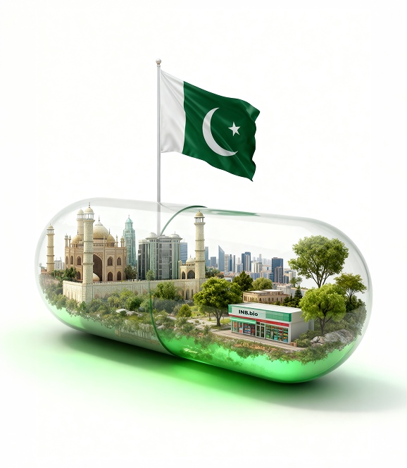 Capsule with flag of Pakistan