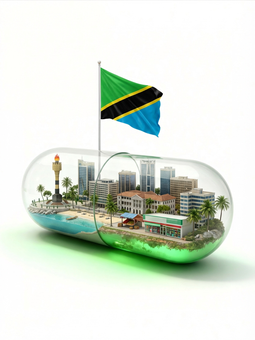 Capsule with flag of tanzania