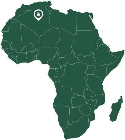 Location of Algeria on the map